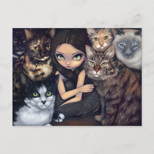 "Es ist alles über die Katzen" Postkarte (Vorderseite)