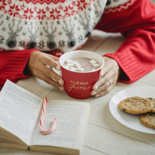 Es ist alles über Jesus – Rot & Gold Weihnachten Tasse