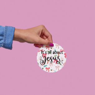 Es ist alles über Jesus – Weihnachtssticker #09 Runder Aufkleber