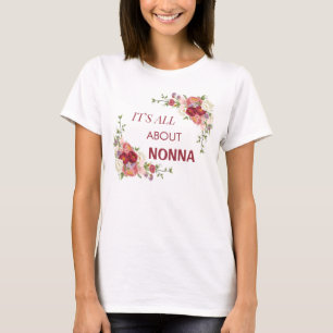 Es ist alles über Nonna Pink & Red Peony Blume T-Shirt