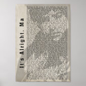 Es ist Alright Ma Shadow Song Lyric Wall Art Print Poster (Vorne)