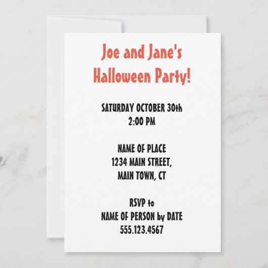 Es ist an der Zeit, das erwachsene Halloween-Party Einladung (Rückseite)