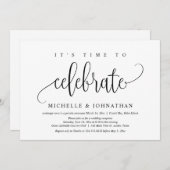 Es ist an der Zeit, das Party der Hochzeit zu feie Einladung (Vorne/Hinten)