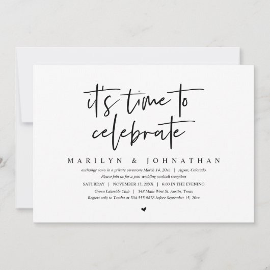 Es ist an der Zeit, das Party der Hochzeitsfeier I Einladung (Vorderseite)