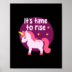 Es ist an der Zeit, Kawaii niedliches rosa Einhorn Poster