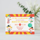 Es ist an der Zeit, sich zu klopfen, Circus Geburt Einladung (Stehend Vorderseite)