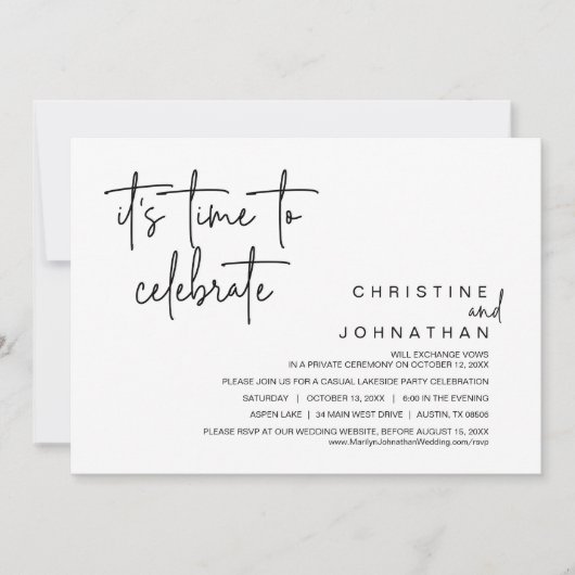 Es ist an der Zeit zu feiern, Hochzeitsfeier-Party Einladung (Vorderseite)