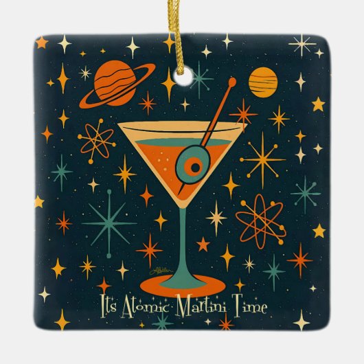 Es ist Atomic Martini Time Cosmic Stars Keramikornament (Vorderseite)
