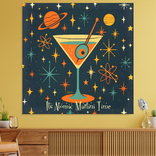 Es ist Atomic Martini Time Cosmic Stars Leinwanddruck