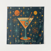 Es ist Atomic Martini Time Cosmic Stars Wandteppich (Vorderseite)