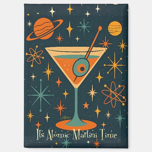 Es ist Atomic Martini Zeit Cosmic Stars Magnet (Vorderseite)