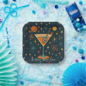 Es ist Atomic Martini Zeit Kosmische Sterne Pappteller (Party)