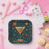 Es ist Atomic Martini Zeit Kosmische Sterne Pappteller (Party)