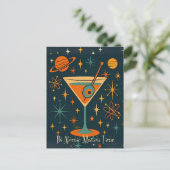 Es ist Atomic Martini Zeit Kosmische Sterne Postkarte (Stehend Vorderseite)