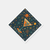 Es ist Atomic Martini Zeit Kosmische Sterne Serviette (Ecke)