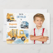 Es ist Bau Geburtstags-Foto Einladung (Vorderseite)