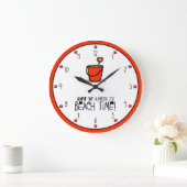 Es ist Beach Time! Orange-Red Große Wanduhr (Zuhause)