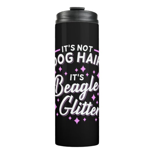 Es ist Beagle Hund Glitzer Thermosbecher (Vorderseite)