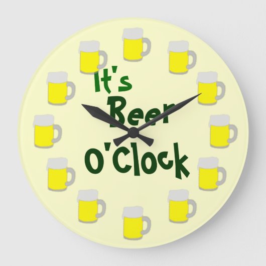 Es ist Beer O'Clock Große Wanduhr (Vorderseite)
