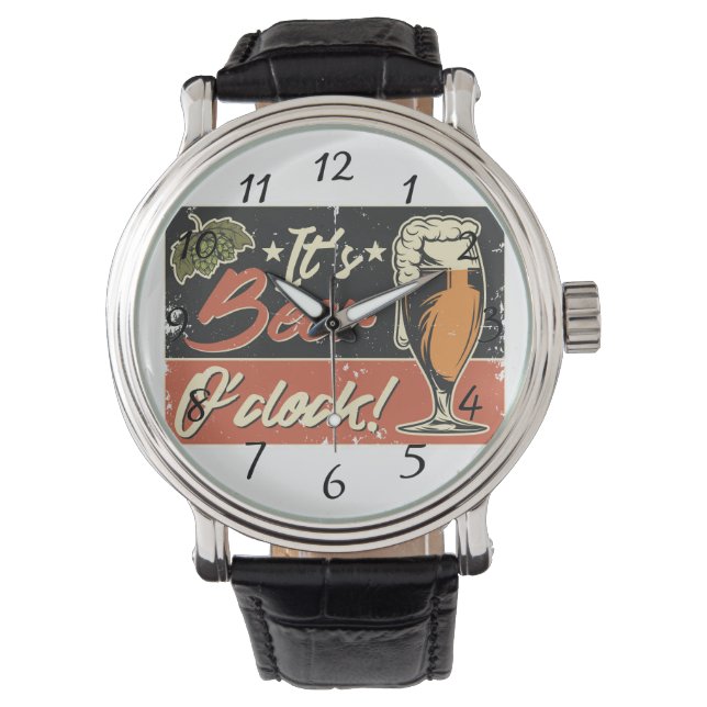 Es ist Beer O'clock Men Watch Armbanduhr (Vorderseite)