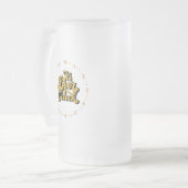 Es ist Ber O'Clock auf einem Uhrengesicht auf eine Mattglas Bierglas (Vorderseite Links)