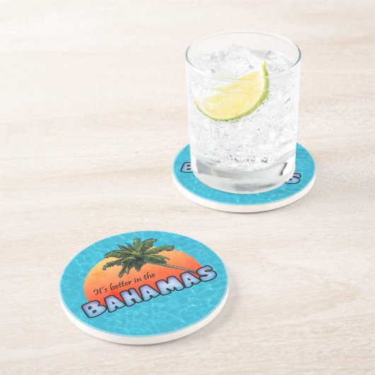 Es ist besser auf den Bahamas Sandstein Untersetzer (Seite)