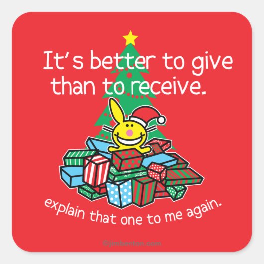 Es ist besser zu geben quadratischer aufkleber (Vorderseite)