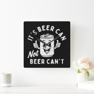 Es ist Bier kann nicht sein kann nicht lustiges Pa Quadratische Wanduhr
