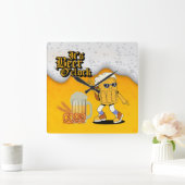 Es ist Bier-O'Clock-Bier-Tasse Quadratische Wanduhr (Zuhause)