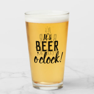 Es ist Bier O'Clock Funny Drinking Bierglas Glas