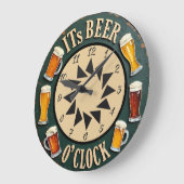 Es ist Bier-Uhr Distressed Bar Große Wanduhr (Winkel)