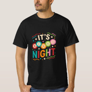 Es ist Bingo Nacht Farbige Retro-Bingo-Spieler-Par T-Shirt