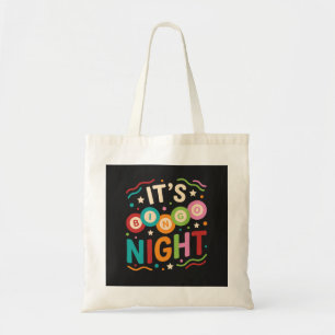 Es ist Bingo Nacht Farbige Retro-Bingo-Spielerin P Tragetasche
