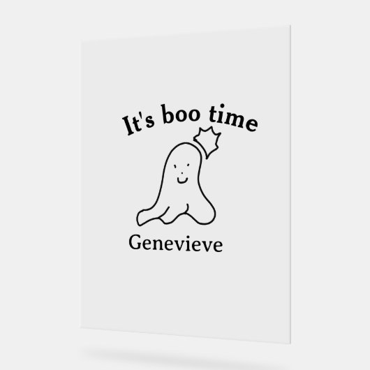 Es ist boo Name Halloween Datum Geister schwarz Acrylschild (Winkel)