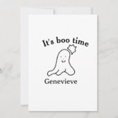 Es ist boo Name Halloween Datum Geister schwarz Einladung (Vorderseite)