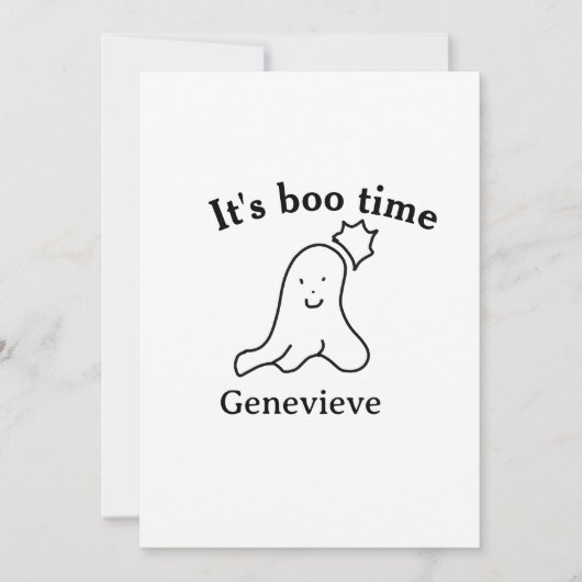 Es ist boo Name Halloween Datum Geister schwarz Einladung (Vorderseite)