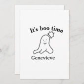 Es ist boo Name Halloween Datum Geister schwarz Einladung (Vorne/Hinten)