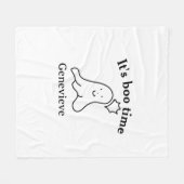 Es ist boo Name Halloween Datum Geister schwarz Fleecedecke (Vorderseite (Horizontal))