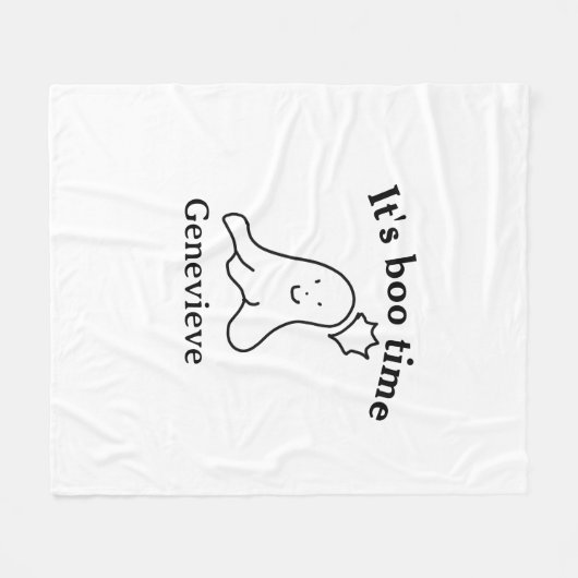 Es ist boo Name Halloween Datum Geister schwarz Fleecedecke (Vorderseite (Horizontal))