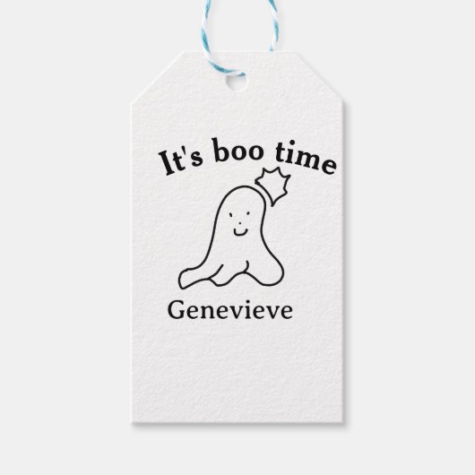 Es ist boo Name Halloween Datum Geister schwarz Geschenkanhänger (Vorderseite)