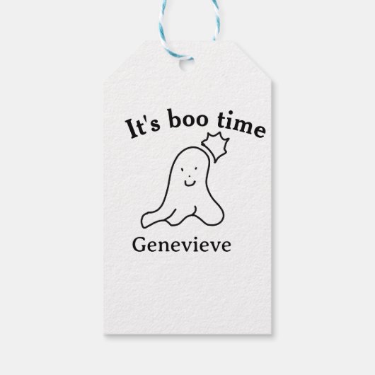 Es ist boo Name Halloween Datum Geister schwarz Geschenkanhänger (Rückseite)