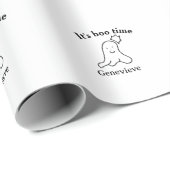 Es ist boo Name Halloween Datum Geister schwarz Geschenkpapier (Rolleneckpunkt)
