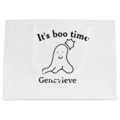 Es ist boo Name Halloween Datum Geister schwarz Große Geschenktüte (Vorderseite)