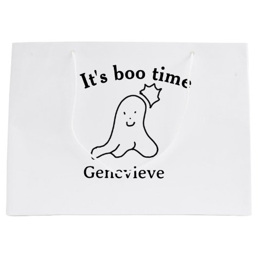 Es ist boo Name Halloween Datum Geister schwarz Große Geschenktüte (Vorderseite)