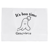 Es ist boo Name Halloween Datum Geister schwarz Große Geschenktüte (Rückseite)