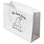 Es ist boo Name Halloween Datum Geister schwarz Große Geschenktüte (Rückseite Schrägansicht)