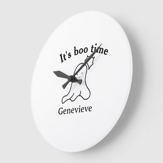 Es ist boo Name Halloween Datum Geister schwarz Große Wanduhr (Winkel)