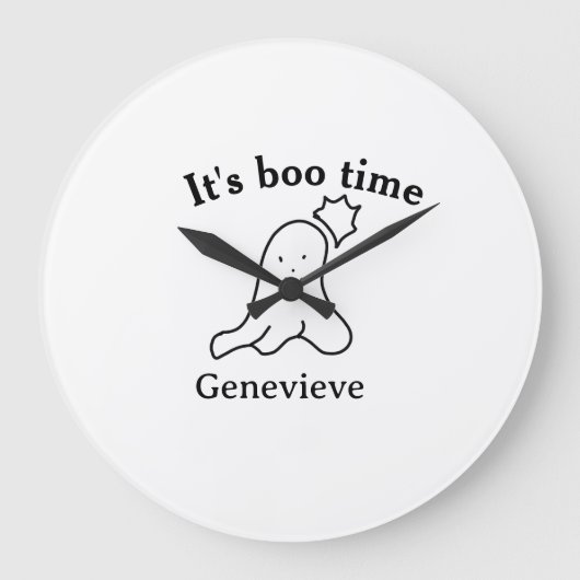 Es ist boo Name Halloween Datum Geister schwarz Große Wanduhr (Vorderseite)