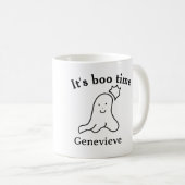 Es ist boo Name Halloween Datum Geister schwarz Kaffeetasse (VorderseiteRechts)