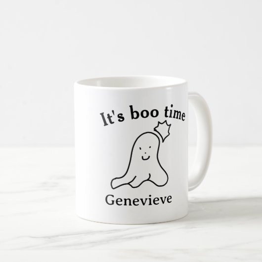 Es ist boo Name Halloween Datum Geister schwarz Kaffeetasse (VorderseiteRechts)